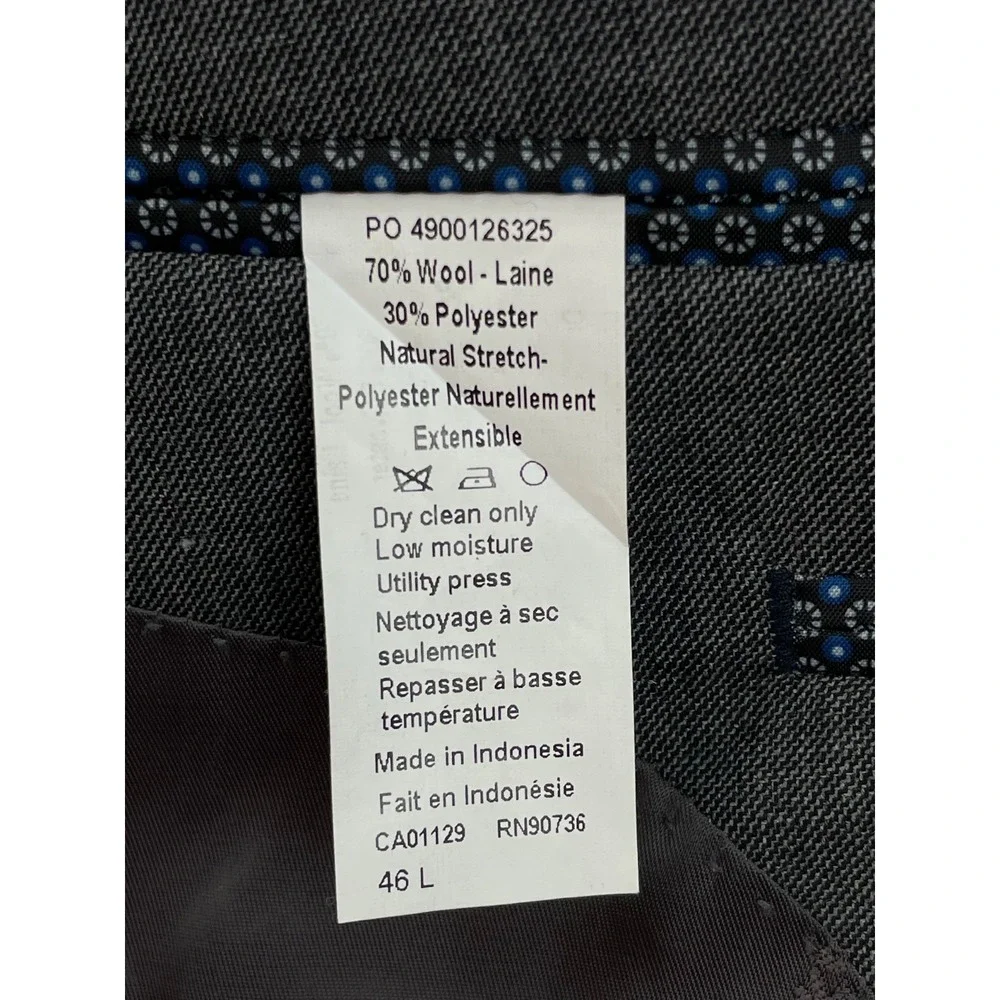 Lauren Ralph Lauren Suit Mens 46L Hopsack Wool Blend Pants 38x29 - 2 Pcs